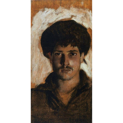 Head of a Young Man, 1878 White Modern Wood Framed Art Print by Sargent, John Singer