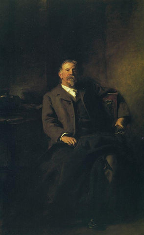 Henry Lee Higginson White Modern Wood Framed Art Print with Double Matting by Sargent, John Singer