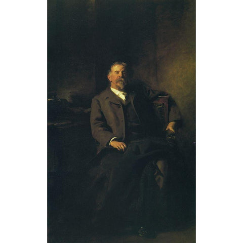 Henry Lee Higginson Black Modern Wood Framed Art Print with Double Matting by Sargent, John Singer