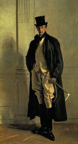 Lord Ribblesdale Black Ornate Wood Framed Art Print with Double Matting by Sargent, John Singer