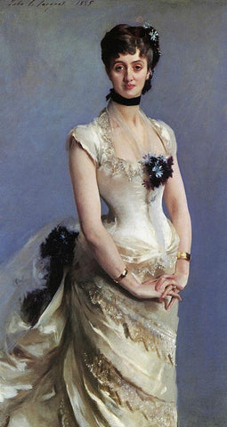 Madame Paul Poirson 1885 White Modern Wood Framed Art Print with Double Matting by Sargent, John Singer