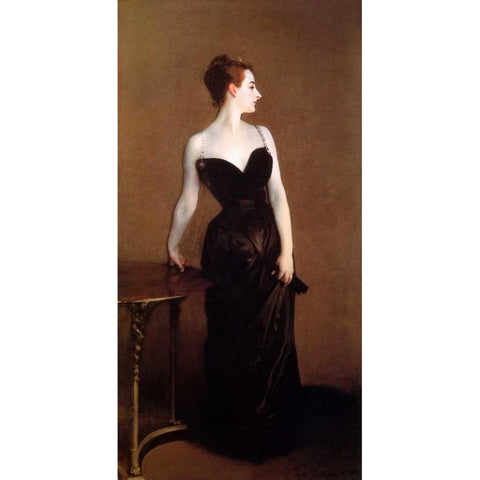 Madame Pierre Gautreau - Madame X Gold Ornate Wood Framed Art Print with Double Matting by Sargent, John Singer