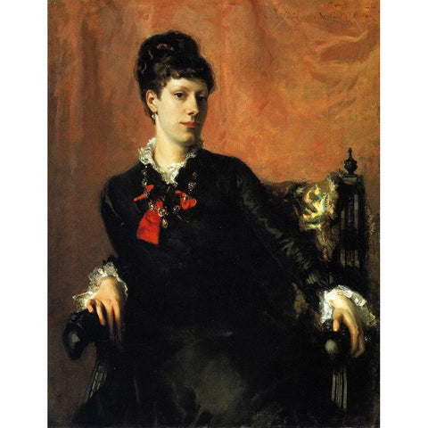 Miss Frances Sherborne Ridley Watts Black Modern Wood Framed Art Print with Double Matting by Sargent, John Singer
