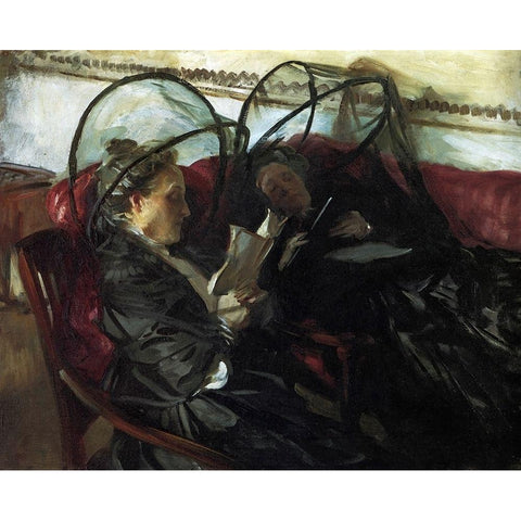 Mosquito Nets White Modern Wood Framed Art Print by Sargent, John Singer