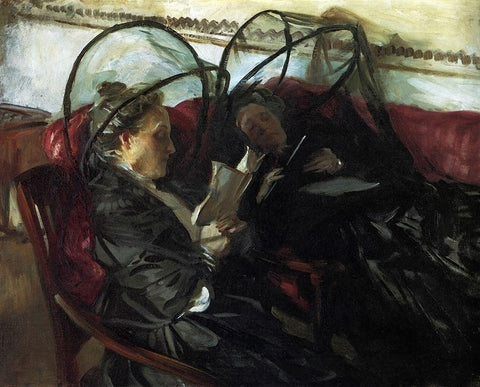 Mosquito Nets White Modern Wood Framed Art Print with Double Matting by Sargent, John Singer