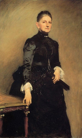 Mrs Adrian Iselin Black Ornate Wood Framed Art Print with Double Matting by Sargent, John Singer