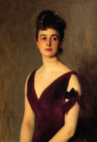 Mrs Charles E Inches Louise Pomeroy White Modern Wood Framed Art Print with Double Matting by Sargent, John Singer