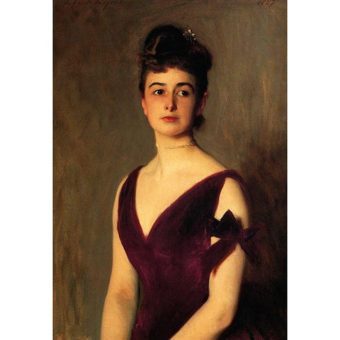 Mrs Charles E Inches Louise Pomeroy White Modern Wood Framed Art Print by Sargent, John Singer