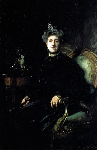 Mrs Wertheimer 1904 White Modern Wood Framed Art Print with Double Matting by Sargent, John Singer