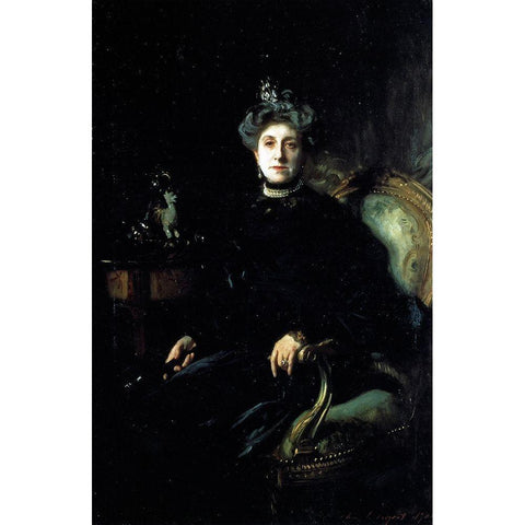 Mrs Wertheimer 1904 Black Modern Wood Framed Art Print with Double Matting by Sargent, John Singer