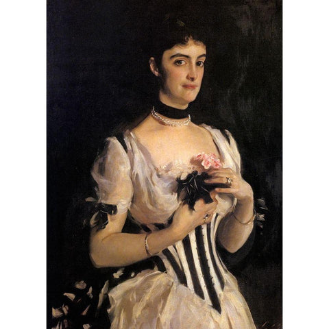 Mrs William Phipps 1884 Gold Ornate Wood Framed Art Print with Double Matting by Sargent, John Singer