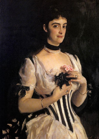 Mrs William Phipps 1884 White Modern Wood Framed Art Print with Double Matting by Sargent, John Singer