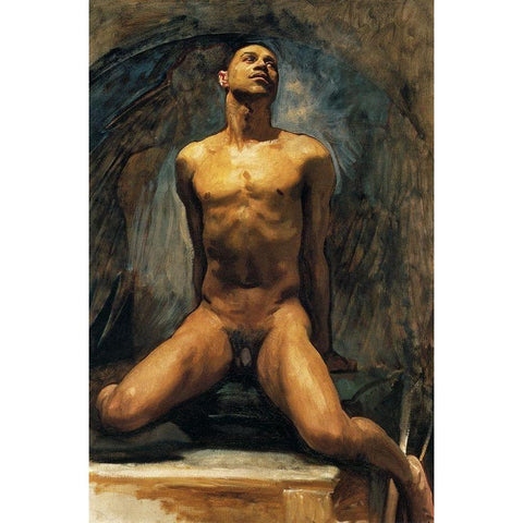 Nude Study of Thomas E. McKeller White Modern Wood Framed Art Print by Sargent, John Singer