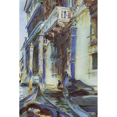 On the Grand Canal Black Modern Wood Framed Art Print by Sargent, John Singer