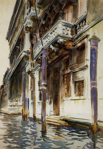 Palazzo, Corner Contarini dei Cavalli, 1904 Black Ornate Wood Framed Art Print with Double Matting by Sargent, John Singer