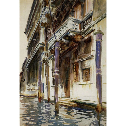 Palazzo, Corner Contarini dei Cavalli, 1904 Black Modern Wood Framed Art Print with Double Matting by Sargent, John Singer