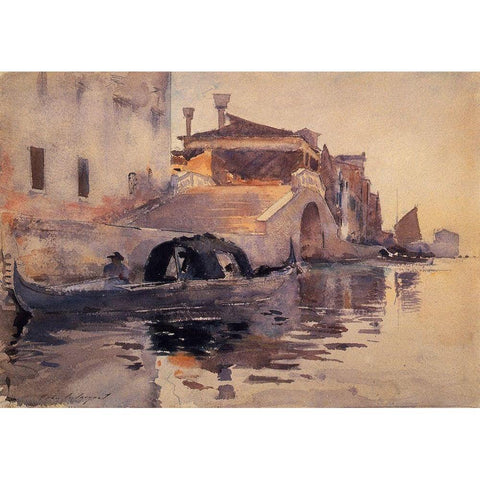 Ponte Panada Fondamenta Nuove, 1880-81 White Modern Wood Framed Art Print by Sargent, John Singer