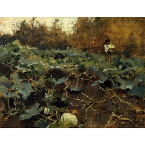 Pumpkins 1878-80 Gold Ornate Wood Framed Art Print with Double Matting by Sargent, John Singer