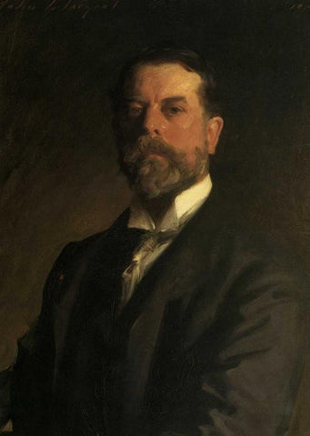 Self Portrait White Modern Wood Framed Art Print with Double Matting by Sargent, John Singer