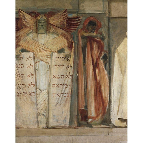 Study for Frieze of the Prophets (Detail), 1893 Gold Ornate Wood Framed Art Print with Double Matting by Sargent, John Singer