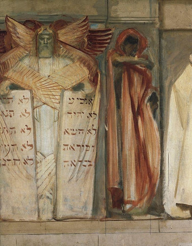Study for Frieze of the Prophets (Detail), 1893 White Modern Wood Framed Art Print with Double Matting by Sargent, John Singer