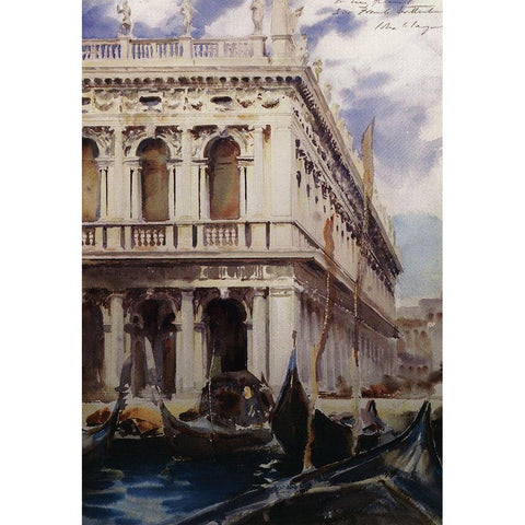 The Libreria, Venice, 1902-04 Black Modern Wood Framed Art Print by Sargent, John Singer