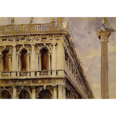 The Libreria, Venice, 1903-04 Black Modern Wood Framed Art Print by Sargent, John Singer