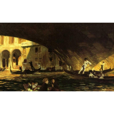 The Rialto, Venice, 1911 White Modern Wood Framed Art Print by Sargent, John Singer