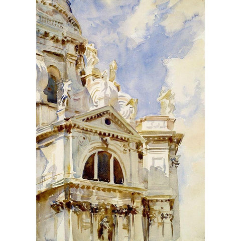 The Salute, Venice, 1902-07 White Modern Wood Framed Art Print by Sargent, John Singer