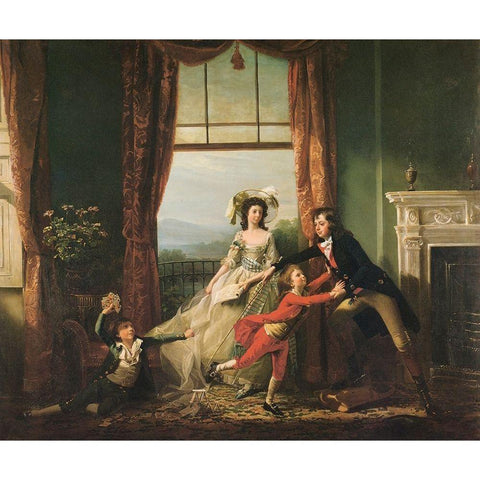 The Sitwell Children, 1787 White Modern Wood Framed Art Print by Copley, John Singleton