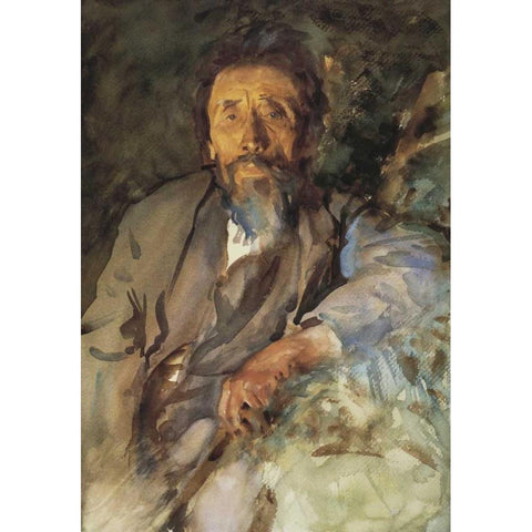 The Tramp Gold Ornate Wood Framed Art Print with Double Matting by Sargent, John Singer