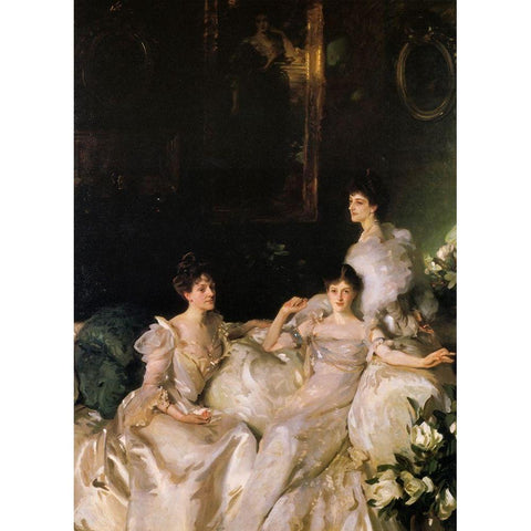 The Wyndham Sisters Black Modern Wood Framed Art Print by Sargent, John Singer