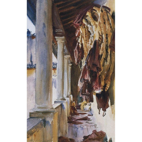 Torre Galli Wine Bags, 1910 Gold Ornate Wood Framed Art Print with Double Matting by Sargent, John Singer