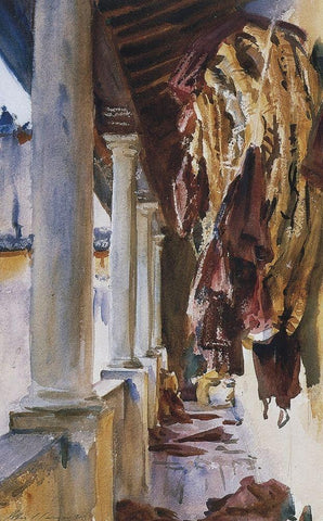 Torre Galli Wine Bags, 1910 White Modern Wood Framed Art Print with Double Matting by Sargent, John Singer