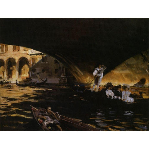 Under the Rialto Bridge, 1909 Black Modern Wood Framed Art Print by Sargent, John Singer