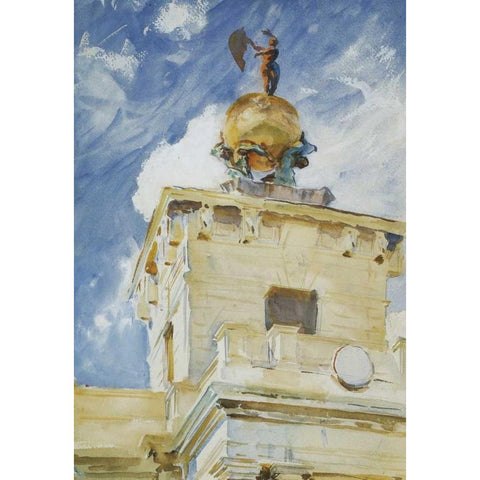 Venice La Dogana 1906 White Modern Wood Framed Art Print by Sargent, John Singer