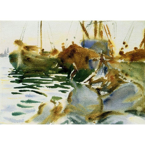 Venice Sunset, 1902-04 White Modern Wood Framed Art Print by Sargent, John Singer