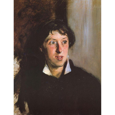 Vernon Lee 1881 Black Modern Wood Framed Art Print with Double Matting by Sargent, John Singer