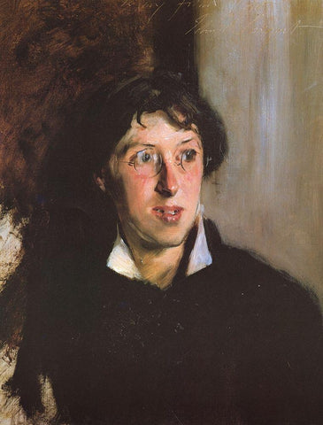 Vernon Lee 1881 White Modern Wood Framed Art Print with Double Matting by Sargent, John Singer