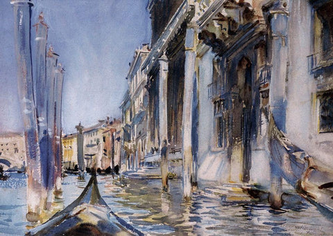 View of the Grand Canal, 1904 White Modern Wood Framed Art Print with Double Matting by Sargent, John Singer