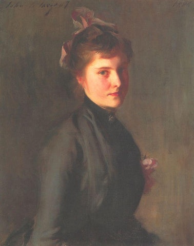 Violet White Modern Wood Framed Art Print with Double Matting by Sargent, John Singer