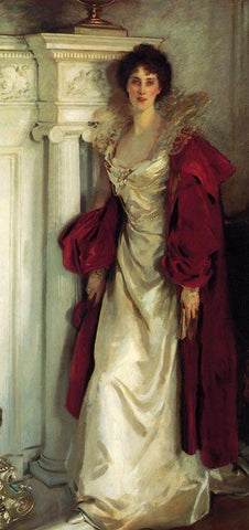 Winifred Duchess Of Portland White Modern Wood Framed Art Print with Double Matting by Sargent, John Singer