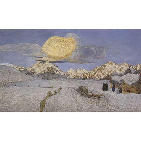 Death White Modern Wood Framed Art Print by Segantini, Giovanni