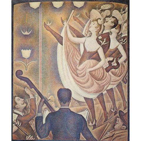 Le Chahut White Modern Wood Framed Art Print by Seurat, Georges