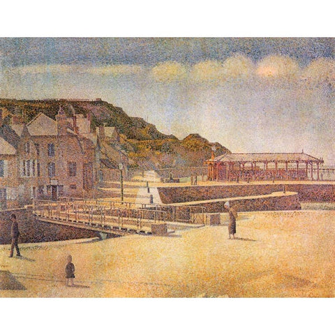 Port-En Bessin 1888 White Modern Wood Framed Art Print by Seurat, Georges