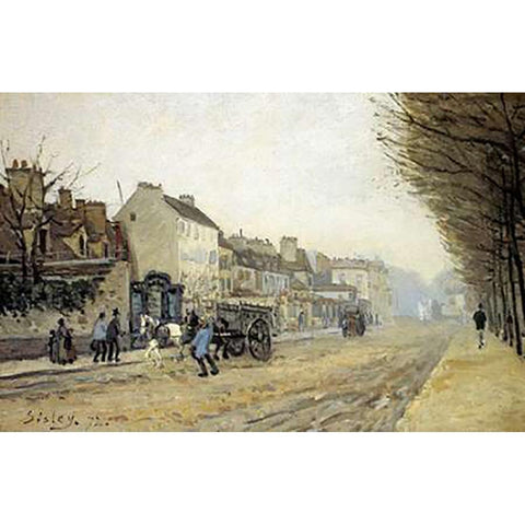 Boulevard Heloise Argenteuil Gold Ornate Wood Framed Art Print with Double Matting by Sisley, Alfred