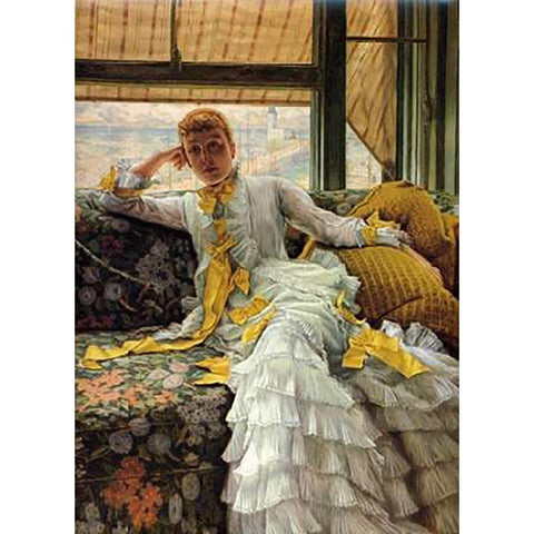 July Gold Ornate Wood Framed Art Print with Double Matting by Tissot, James