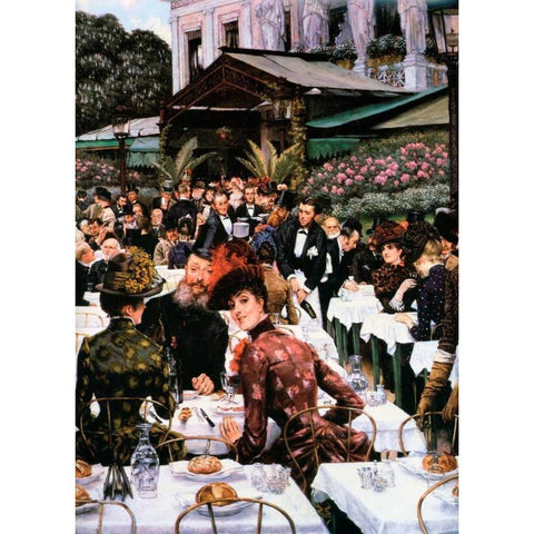 The Artists Ladies Gold Ornate Wood Framed Art Print with Double Matting by Tissot, James Jacques