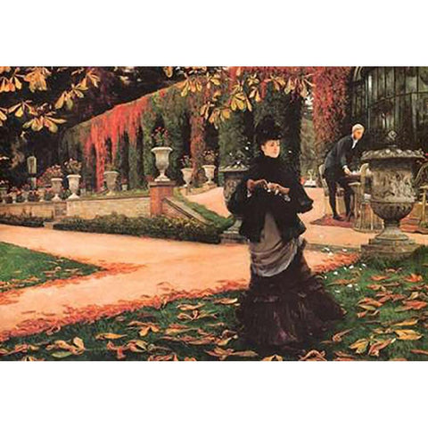 The Letter Black Modern Wood Framed Art Print with Double Matting by Tissot, James