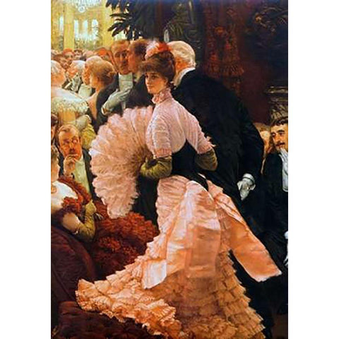 The Political Lady Gold Ornate Wood Framed Art Print with Double Matting by Tissot, James